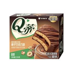 好丽友 下午茶 Q蒂蛋糕 榛子巧克力味 12枚 336g 开学季必吃