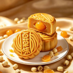 百草味 广式蛋黄月饼 双响盒装（两枚）