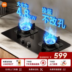米家 JZY-MJ01D 嵌入式双灶燃气灶 4.8kW猛火 烟灶联动 液化气