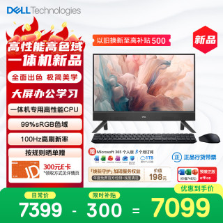 戴尔 灵越 新款 高端一体机台式电脑(13代i5 16G 512G)曜石黑 23.8英寸 100Hz 办公学习机