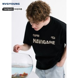 NVG·YOUNG [重磅T]NAVIGARE小帆船纯棉短袖t恤男