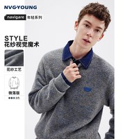 NVG·YOUNG NAVIGARE意大利小帆船圆领花纱保暖毛衣男女同款