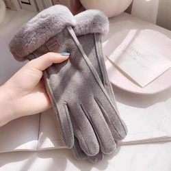 手套冬天女加绒加厚保暖可爱麂皮绒女士骑行防寒骑车防风触屏冬季