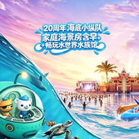 20周年海底小纵队家庭海景房 2 晚(连住) + 自助早餐 2 份/天  2大2小无限次畅玩双园门票 1 份/天等