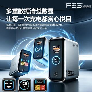睿步仕 120W氮化镓智能数显充电器