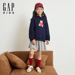 Gap 女童拉毛套头卫衣 海军蓝 120cm