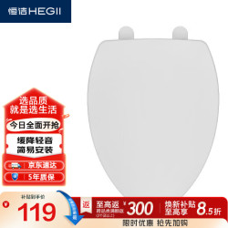 恒洁 马桶盖板 通用加厚缓降坐便器盖板普通马桶圈厕所配件 V型款E04