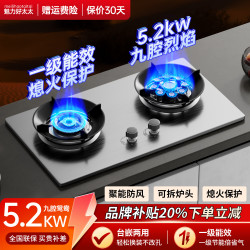 魅力好太太 燃气灶煤气灶双灶猛火大火力家用嵌入式聚能节能天然气双灶液化气炉灶台式智能定时防爆不锈钢气灶
