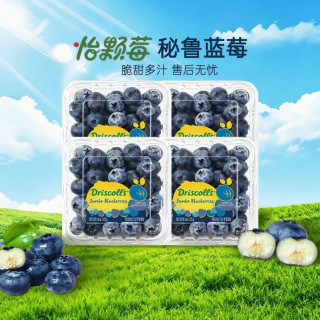 淘金币可用、今日必买、88VIP：Driscoll's 秘鲁原装进口蓝莓 精品A级大果 18mm+ 4盒装