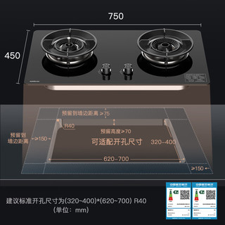 迅达 JZT-2-D3 5.2KW双旋火防干烧 天然气 燃气灶