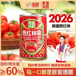 笑厨 26年新疆笑厨西红柿块罐头400g无添加剂新鲜番茄块大田原产地蔬菜