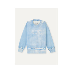 Mm6 Maison Margiela 秋冬女童蓝色印花棉质卫衣