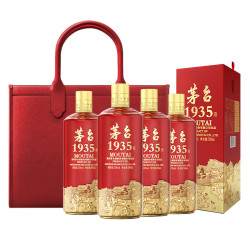 茅台 1935酒 酱香型高端白酒  婚宴喜酒 53度 500mL 4瓶 茅台1935酒 赠皮质礼品袋