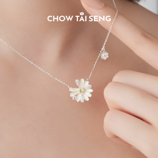 周大生 小雏菊银项链 女款