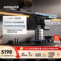 老板 30风量小黑翼27A2S排抽吸油烟机顶侧双吸家用静音大吸力以旧新D1H+C5炉灶套装