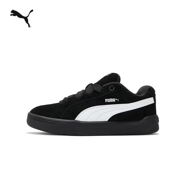 厚底复古板鞋：PUMA PARK 男女款面包休闲小白鞋
