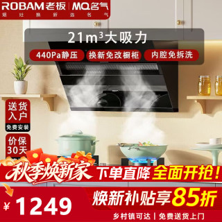老板 出品名气抽油烟机家用小户型700mm小尺寸侧吸式吸油烟机21大吸力油烟机 A308