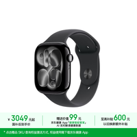 Apple Watch S11智能手表GPS+蜂窝款46毫米亮黑色铝表壳黑色运动表带M/L
