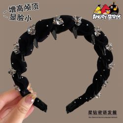 ANGRY BIRDS 精致丝绒星钻发箍秋冬百搭轻奢头箍女童增高颅顶显脸小