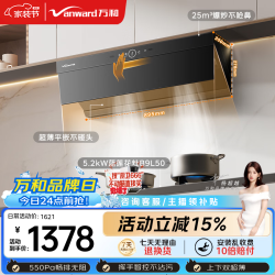 万和 跨界侧吸抽排25风量家用5.2kW大火力灶具WZ730+B9L50天然气