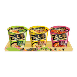 康师傅 方便面 汤大师 日式叉烧+番茄牛腩+冬阴功三连杯 泡面早餐速食