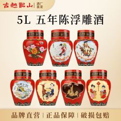 古越龙山 正宗绍兴黄酒五年陈工艺浮雕酒5L半干型15度糯米花雕酒