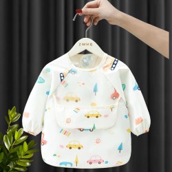 娃娃舒 宝宝吃饭围兜防水儿童罩衣婴儿辅食饭兜幼儿园长袖防脏反穿衣围裙