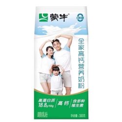蒙牛 全家高钙营养奶粉 300g 0 蔗糖成人学生全家早餐冲饮奶粉