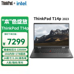 ThinkPad T14p 笔记本电脑 （i5-13500H、16GB、1TB、2.2K）