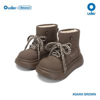 Ouder雪地靴女秋冬加绒加厚羊毛大头鞋厚底增高防水防滑棉鞋
