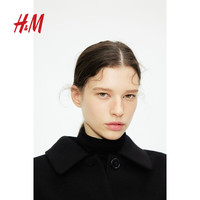 H&M 1267846 翻领落肩长袖 黑色 M 女士夹克