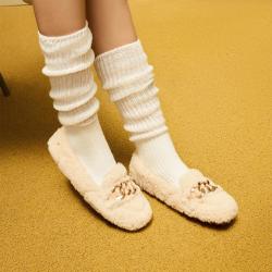 UGG 【保暖豆豆】UGG 女士豆豆鞋乐福鞋 自然白色