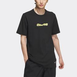 adidas 官方轻运动男女夏季新款针织圆领短袖T恤IP3974 黑色 A/S