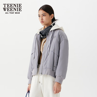 TEENIE WEENIE 女士棉服 手工毛织连帽 轻薄舒适