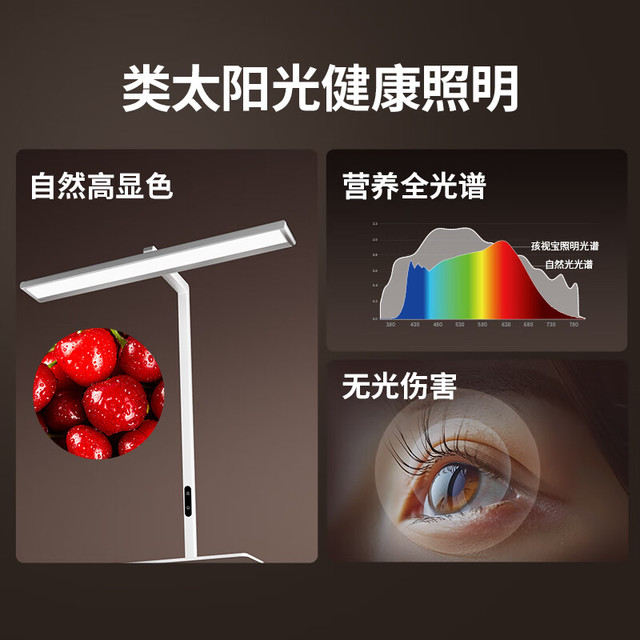 每日必抢：孩视宝 长桌立式大路灯护眼灯 全光谱F-70W【0占位夹式/101cm灯头】高亮加长灯头