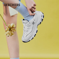 斯凯奇(Skechers)女鞋小白熊休闲鞋子厚底增高百搭运动软底老爹鞋99999863 白色/海军蓝色/WNV 37