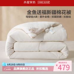水星家纺 A类抑菌防螨净味100%新疆棉花冬被芯全棉秋冬被子 云小棉棉花冬被150×210cm