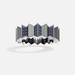 APM Monaco [Up and Down蓝色石个性戒指宽版礼物*