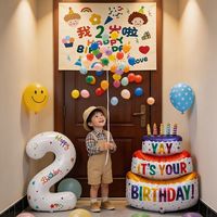 寻年味 宝宝6岁生日布置ins风儿童派对生日拉绳气球装饰背景墙气球全套六