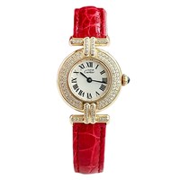 Cartier 中古98新Cartier卡地亚小旋风白盘镶钻石英时尚腕表女款