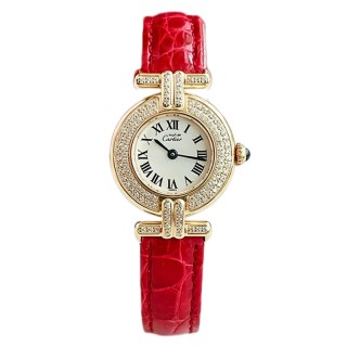 Cartier 中古98新Cartier卡地亚小旋风白盘镶钻石英时尚腕表女款