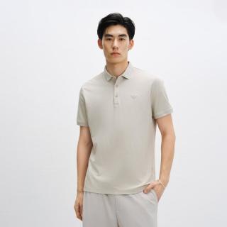 太平鸟 男装夏款品质修身t恤刺绣上衣男式Polo衫
