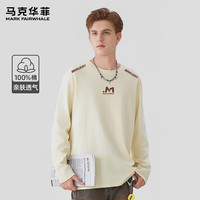 马克华菲 100%春秋季重磅宽松透气圆领简约休闲上衣