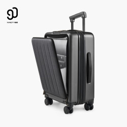 90分 科思创PC万向轮前开盖商务登机箱拉杆箱 可扩容 20英寸