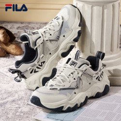 FILA 男鞋FLUID 5复古运动鞋2024秋猫爪鞋休闲老爹鞋 银绿色/高调灰-SH 42