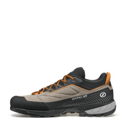 SCARPA 男士翻毛皮徒步鞋 登山接近鞋 防滑耐磨户外 灰褐色锈橙色 11 US