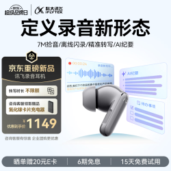 科大讯飞 XFVI-A09 入耳式真无线蓝牙耳机 星辰灰 Type-C