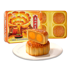 广州酒家 双黄纯白莲蓉广式月饼 720g 礼盒装