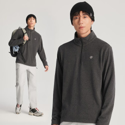 探拓 抓绒衣保暖衣服 男款墨染 2XL