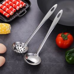 食品级不锈钢汤勺漏勺家用长柄盛粥盛汤勺铲